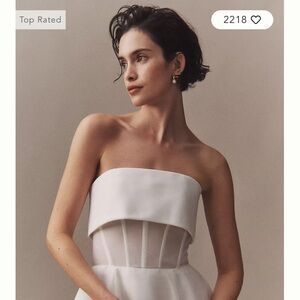 Anthropologie Strapless Cream Wedding Gown
